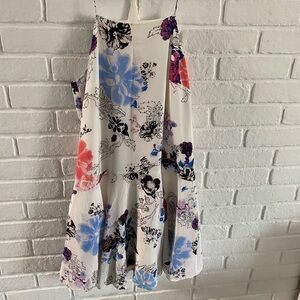 Club Monaco Floral Print Silk Sleeveless Dress